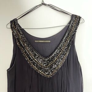 Zara Gray Embellished Midi Dress